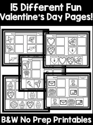 Valentine's Day Matching Cut and paste Worksheets and Centers | Made By ...