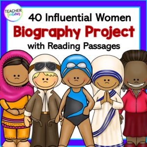 WOMEN'S HISTORY MONTH Biography Writing Project & READING PASSAGES