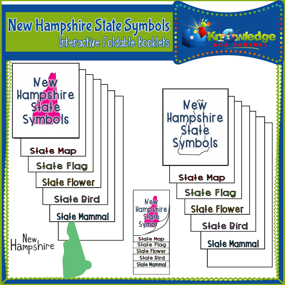 New Hampshire State Symbols Interactive Foldable Booklets
