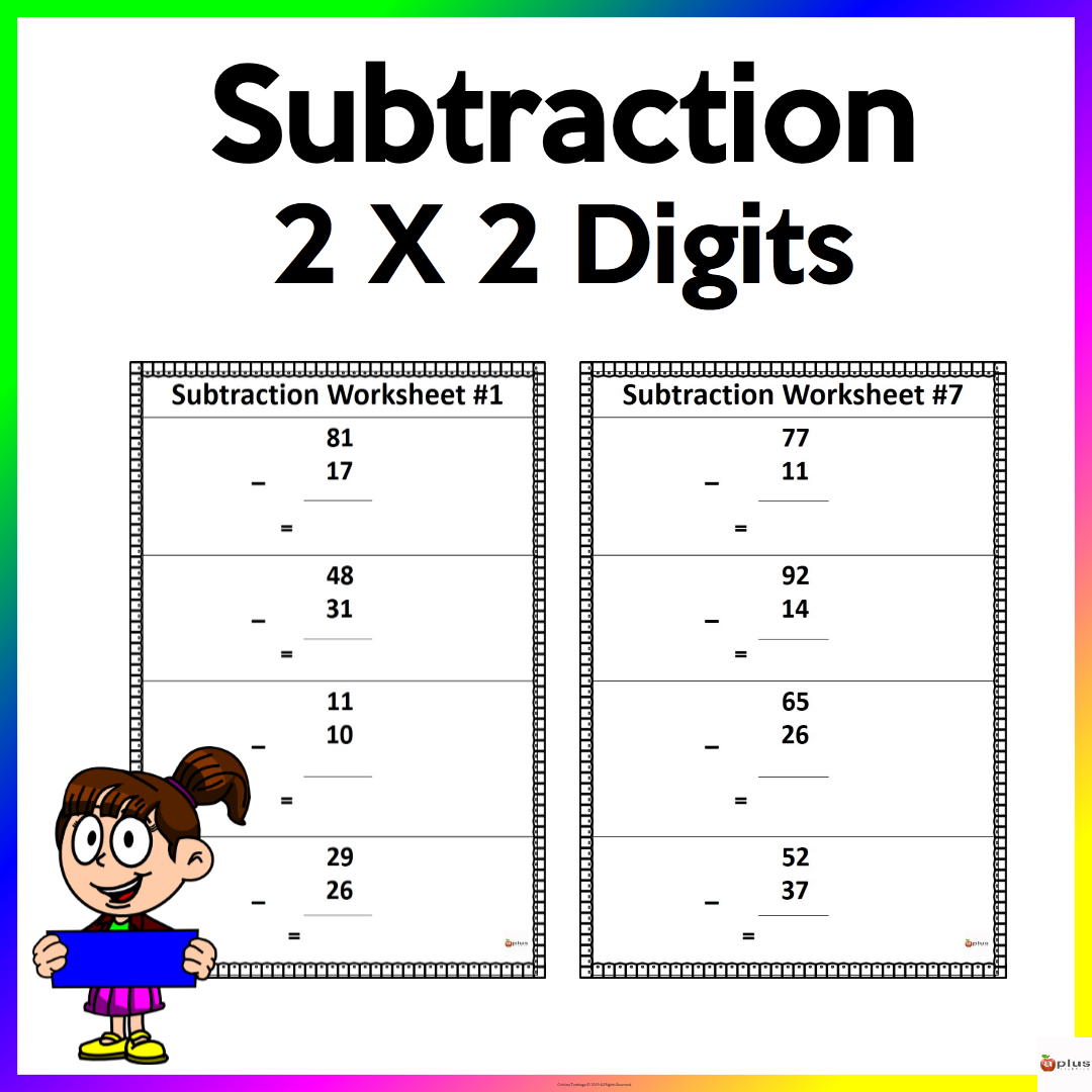 Two Digit by Two Digit Subtraction Worksheets