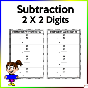 Two Digit By Two Digit Subtraction Worksheets