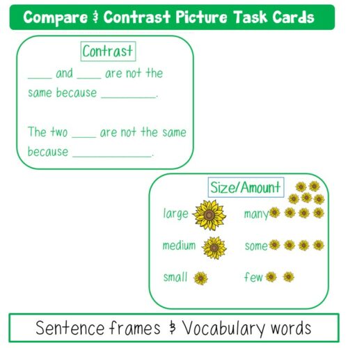 Compare and Contrast Task Cards Spring Print and Digital | Made By Teachers