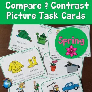 Compare and Contrast Task Cards Spring Print and Digital | Made By Teachers