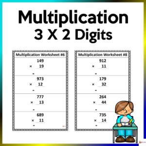 Three Digit by Two Digit Multiplication Worksheets