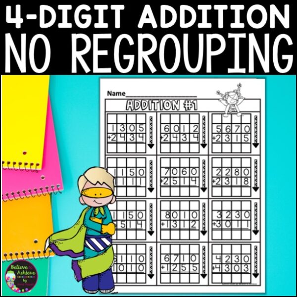 4 Digit Addition No Regrouping Worksheets Made By Teachers 4 Digit Addition No Regrouping Worksheets Made By Teachers