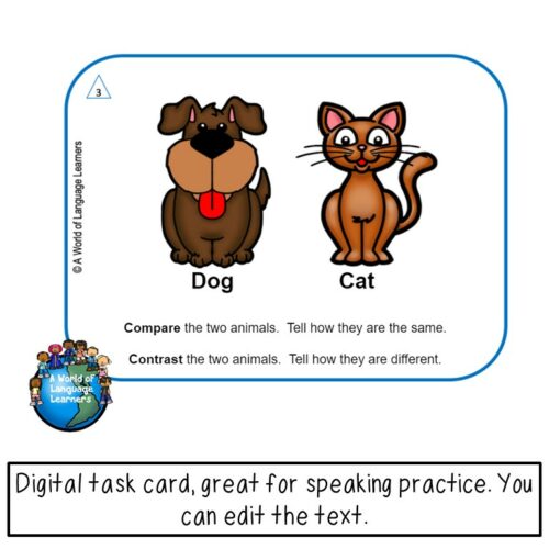 Compare and Contrast Picture Task Bundle Print and Digital - Made By ...