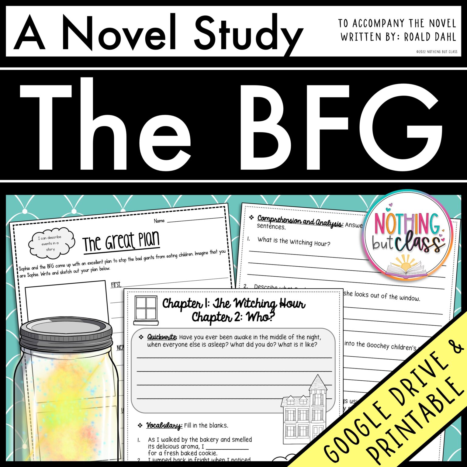 the-bfg-novel-study-unit-comprehension-and-vocabulary-with-activities