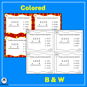 4 Digit by 1 Digit Multiplication Practice Task Cards | Made By Teachers