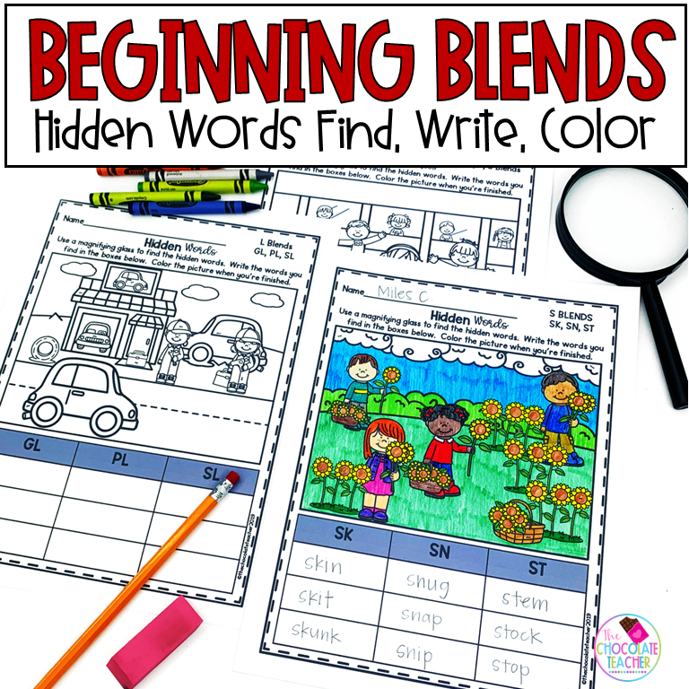 Beginning Blends Phonics Worksheets Word Sorts Hidden Words
