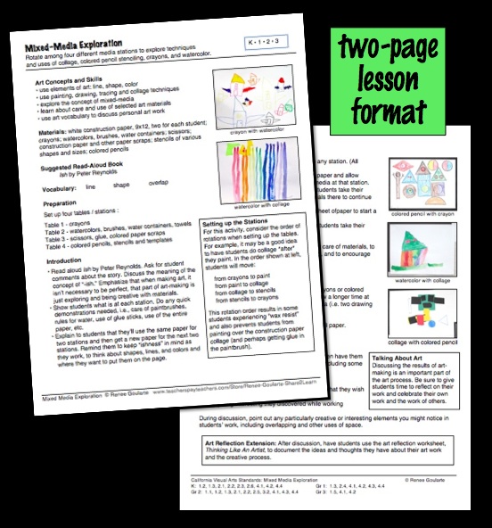 Art Lesson Mixed Media Exploration Made By Teachers
