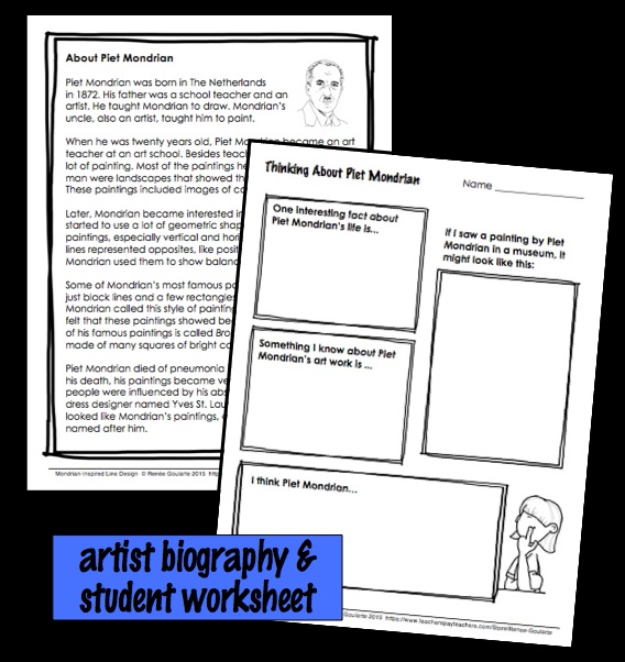 Mondrian Inspired Line Pattern Art Lesson - Made By Teachers