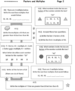 Factors and Multiples WorkSheets (Set of 5) - Made By Teachers