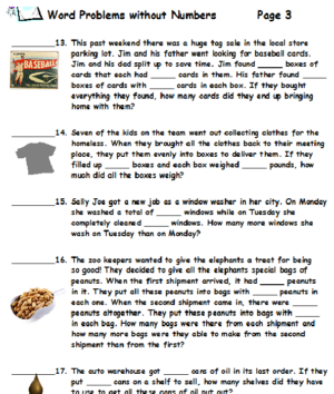 Word Problems Without Numbers (35 Problems) | Made By Teachers