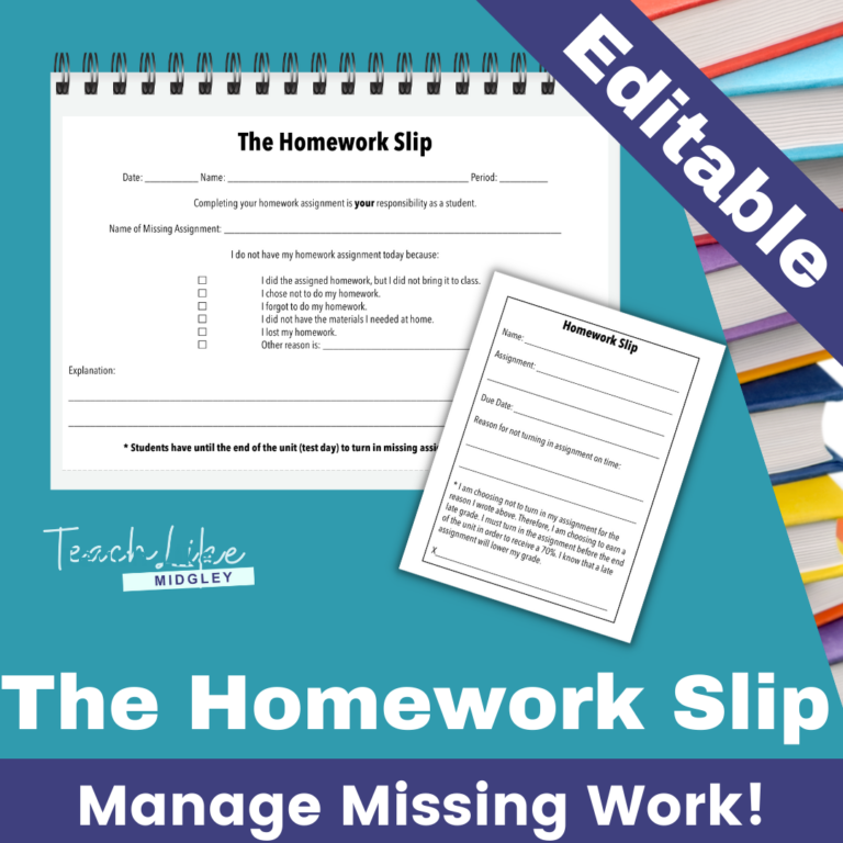 The Homework Slip | Made By Teachers