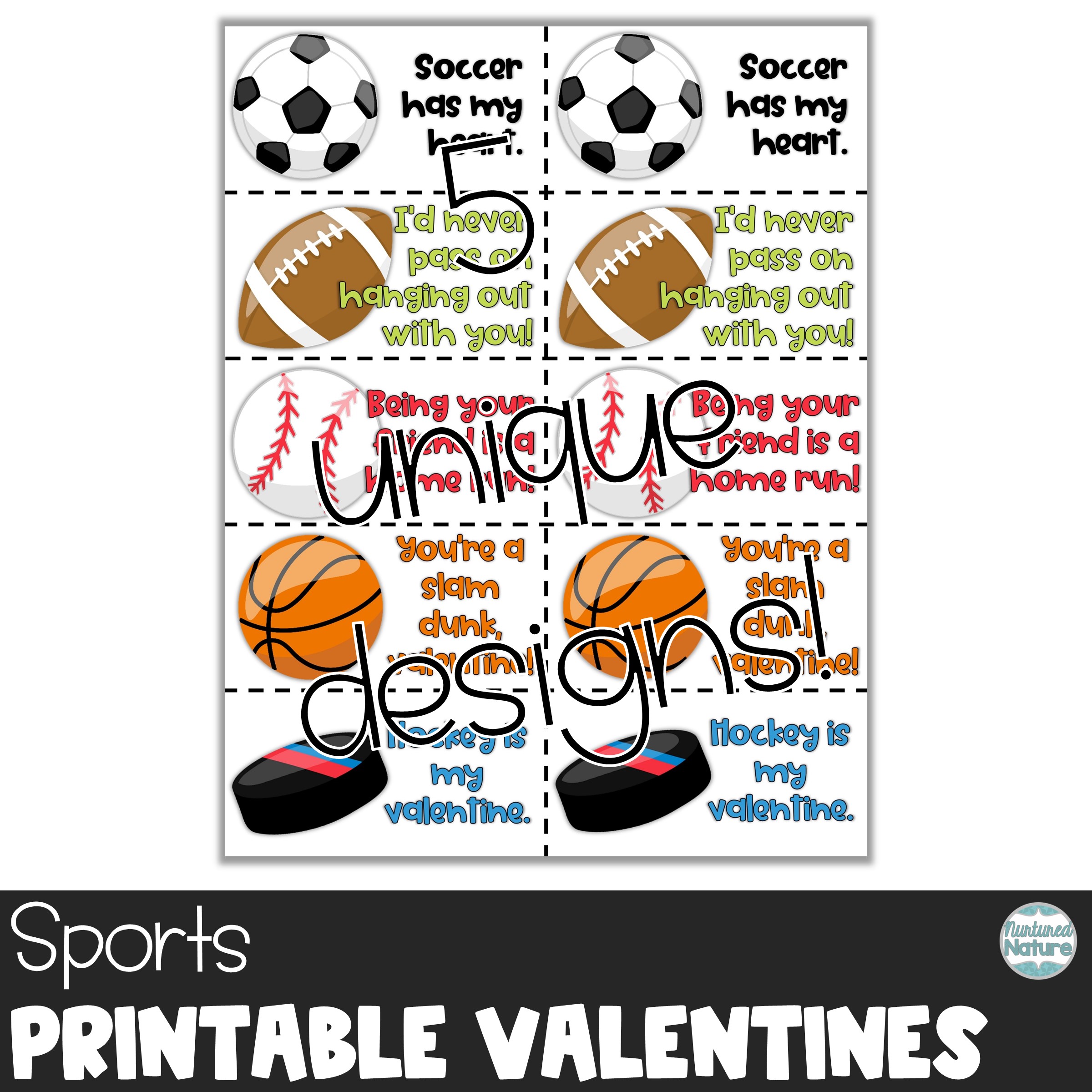 Sports Printable Valentine’s Day Cards for Students - Soccer ...
