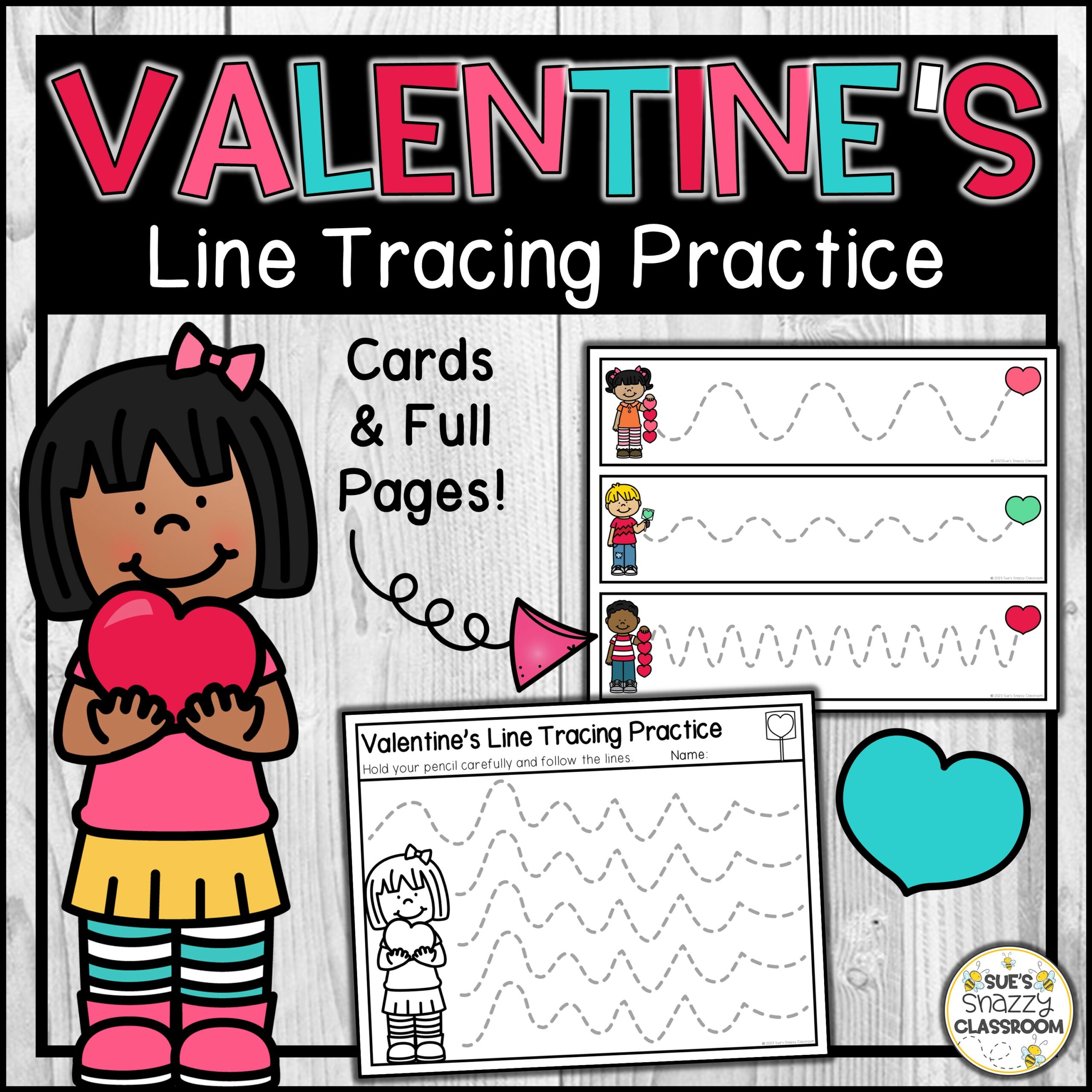 Valentine s day pre writing line tracing practice fine motor skills