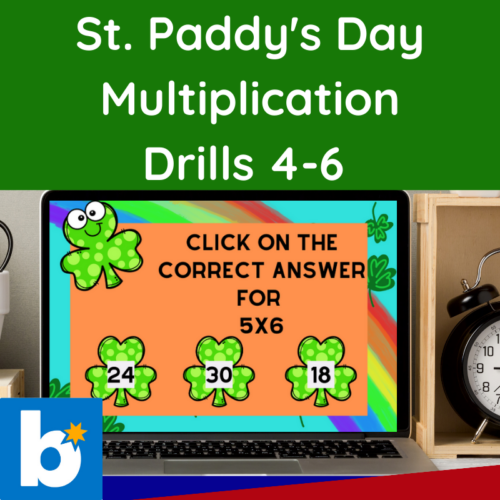 St. Paddy's Day Multiplication Drills 4-6 Boom Cards 3rd grade math ...