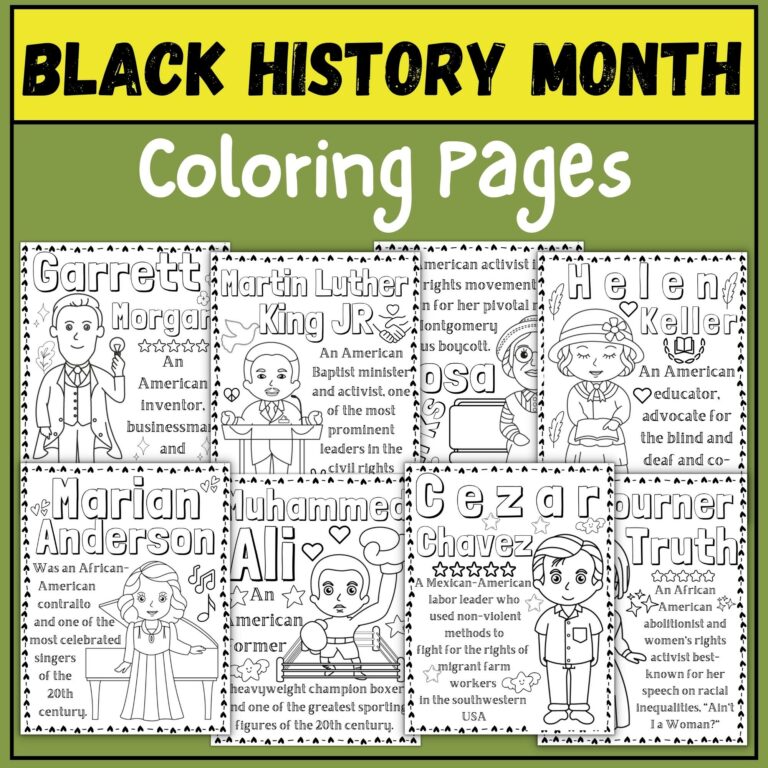 African American Black History Month Coloring Pages Famous Faces In