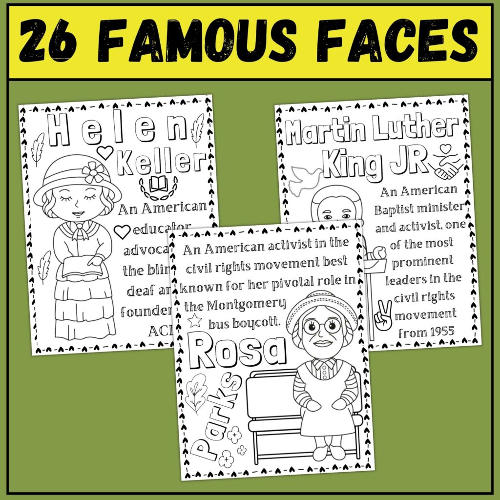 African American Black History Month Coloring Pages | Famous Faces In