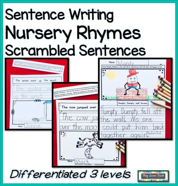 Sentence Writing Nursery Rhymes Scrambled Sentences Made By Teachers