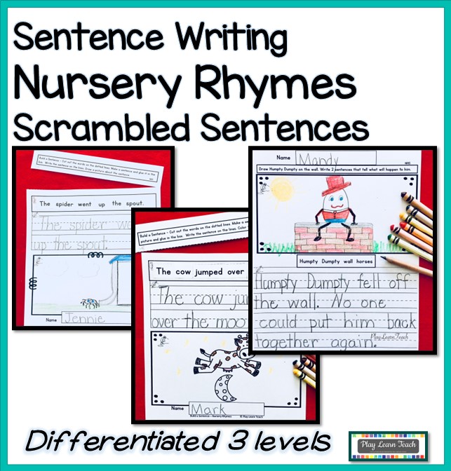 Sentence Writing Nursery Rhymes Scrambled Sentences Made By Teachers