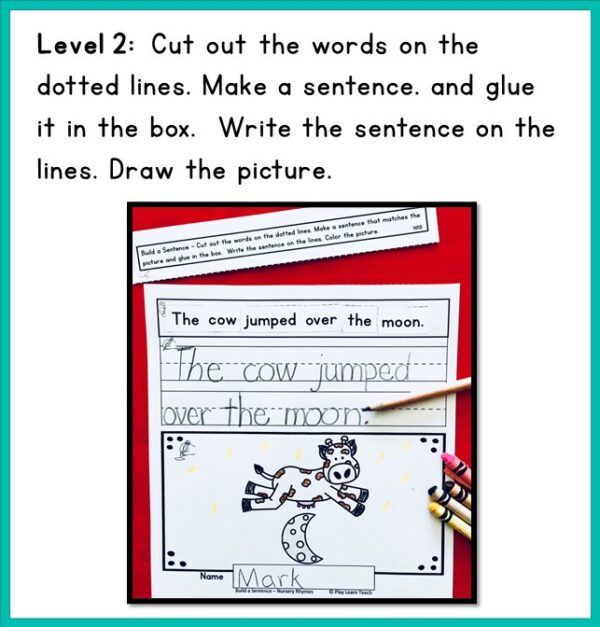 Sentence Writing Nursery Rhymes Scrambled Sentences Made By Teachers
