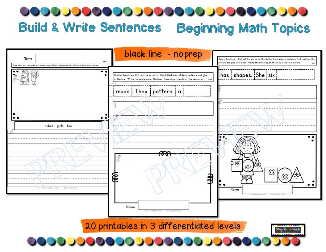 Sentence Writing | Math Writing Scrambled Sentences - Made By Teachers