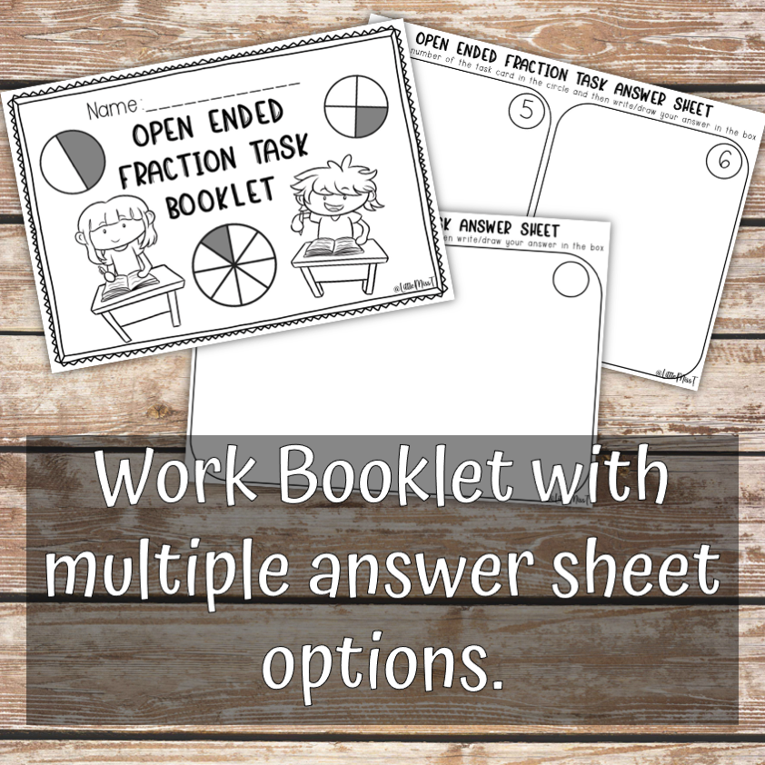 Fractions Task Cards and Workbook - Open Ended Math Questions | Made By ...