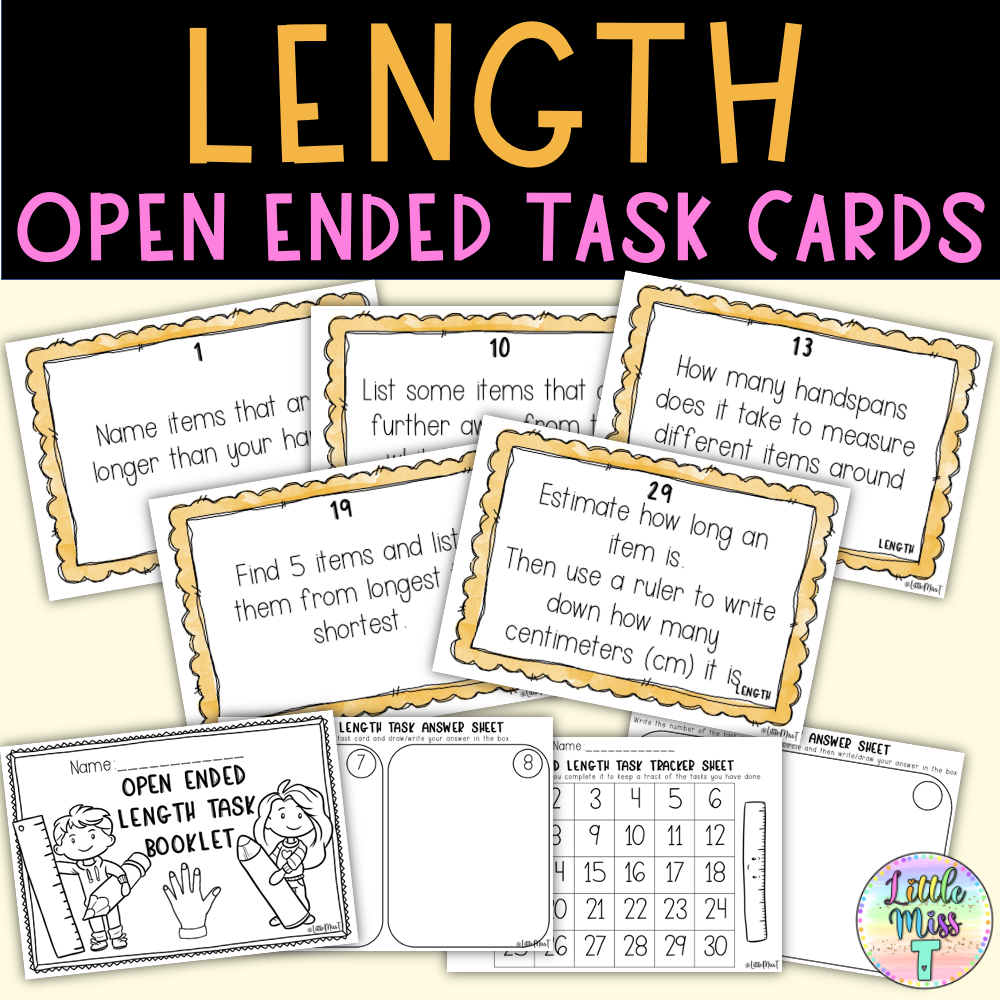 Length Measurement Task Cards Open Ended Math Questions Measuring