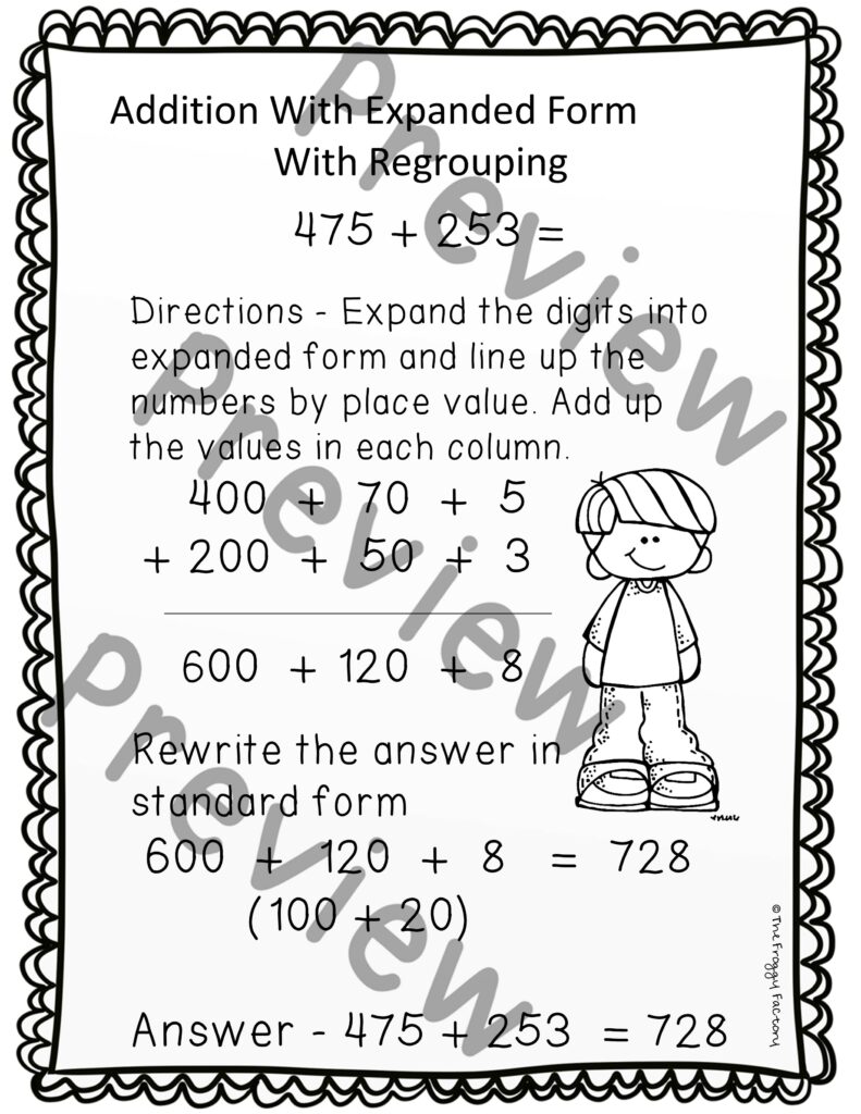 3 Digit Addition Expanded Form Addition Strategies Worksheets | Made By ...