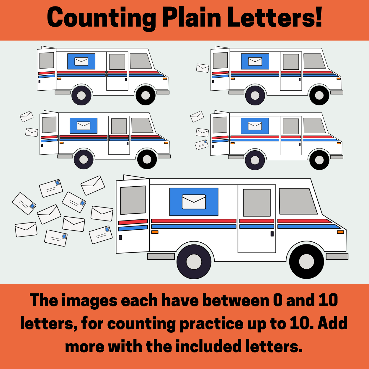 Valentines Flying out of a Mail Truck (Counting Letters) Clipart