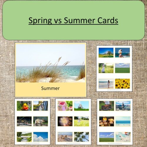 Spring vs Summer Cards Montessori Seasonal Work Seasons Preschool ...