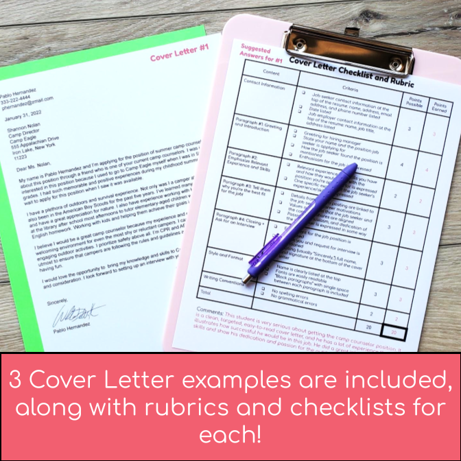 Cover Letter Writing Resources: Get them ready for their first job ...