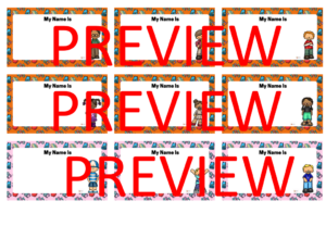Editable Student Name Tags Kids Theme | Made By Teachers