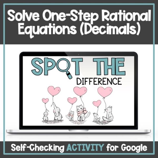 One-Step Rational Equations (Decimals Only) - Digital Self-Checking ...