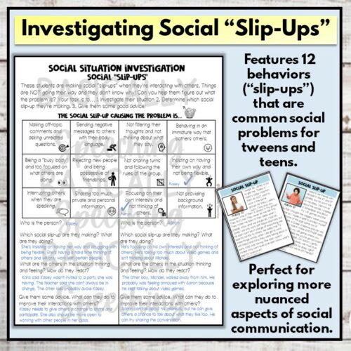 Social Skills Activity Understanding the Causes of Social Problems