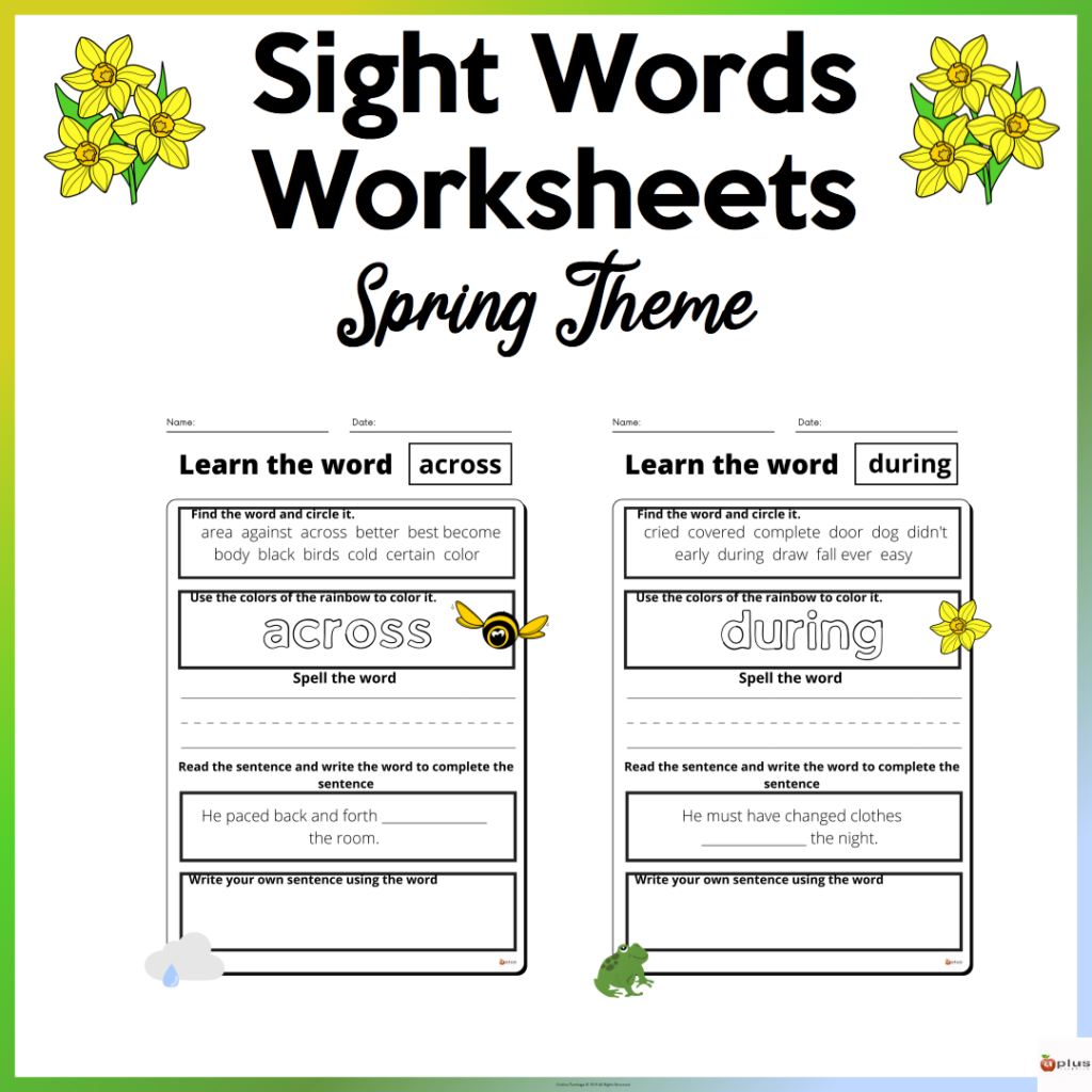 Sight Words Worksheets Spring Theme | Made By Teachers
