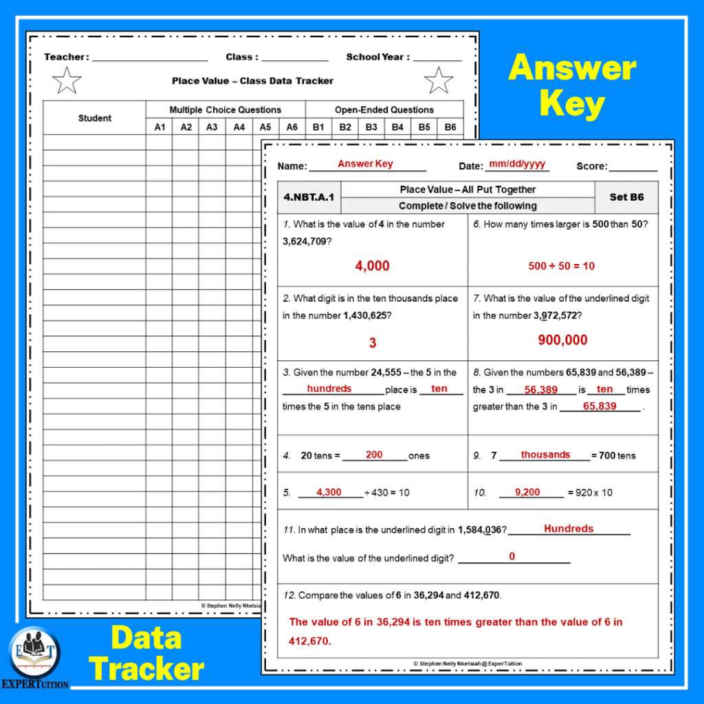 Place Value Understanding Worksheets for grade 4 | Made By Teachers