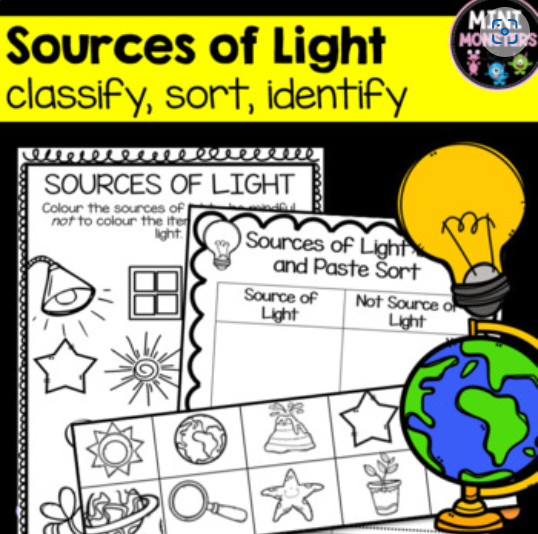 Sources of Light Worksheets Packet Made By Teachers