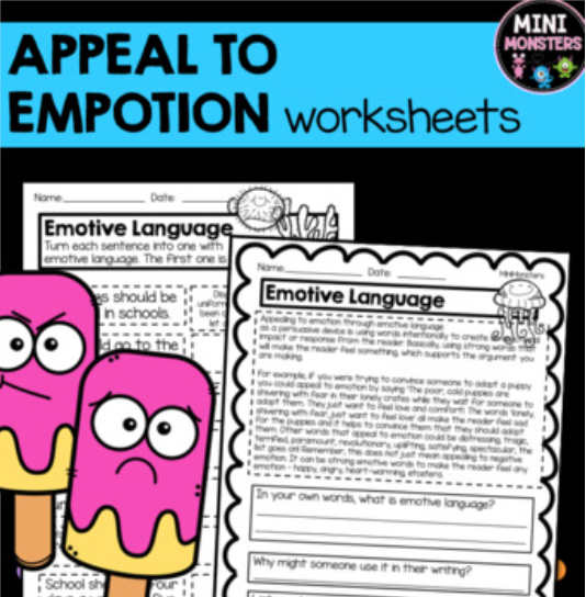 Emotive Language Worksheets