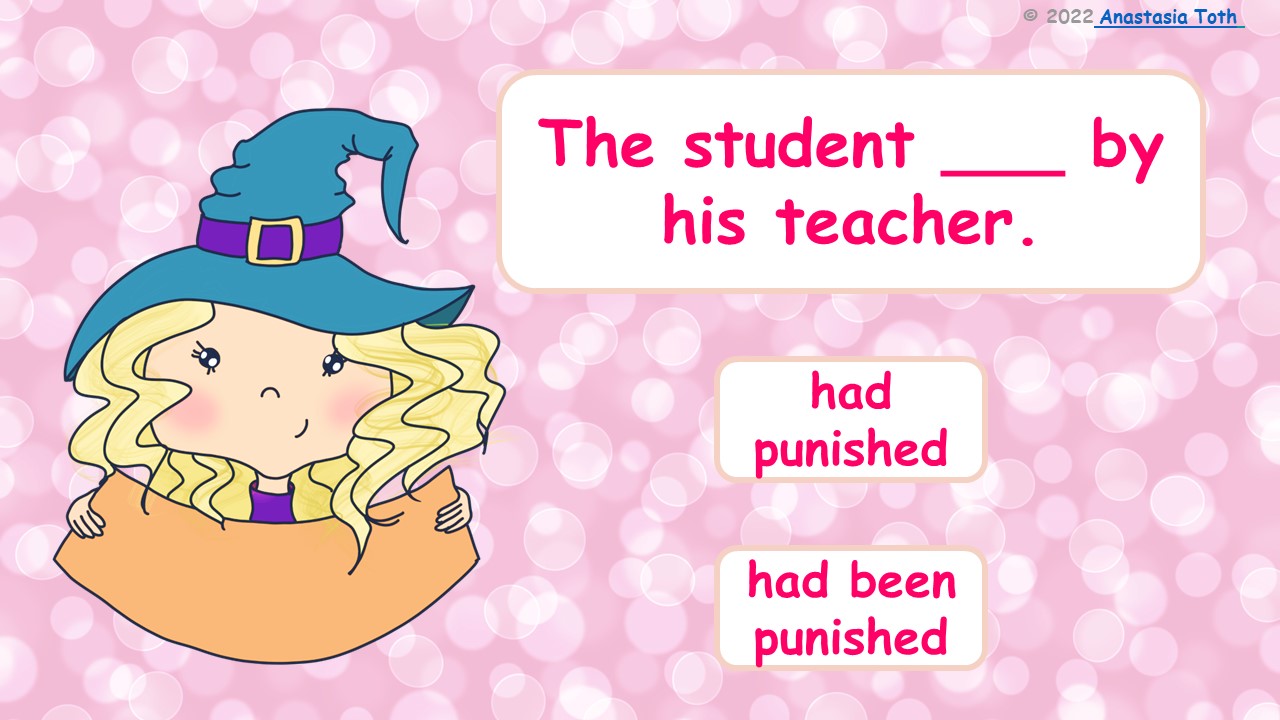 PAST PERFECT PASSIVE VOICE ESL interactive grammar game quiz test