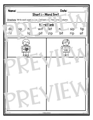 CVC Words Short i Phonics Worksheets | Made By Teachers