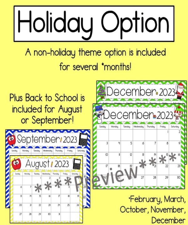 Editable Calendars 2023 Spanish English - Made By Teachers