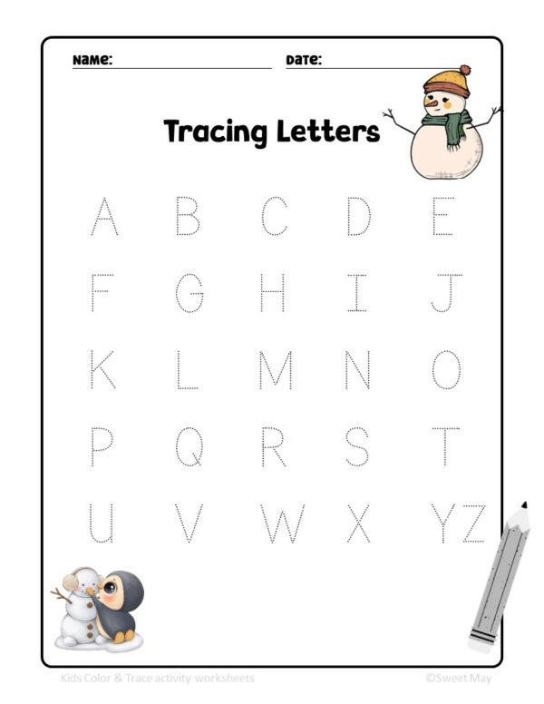 First Day Back From Winter Kids coloring Book, Winter gear & tracing ...