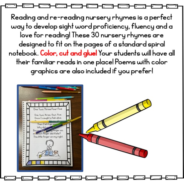 Nursery Rhyme Poetry Notebook Poem of the Week Made By Teachers