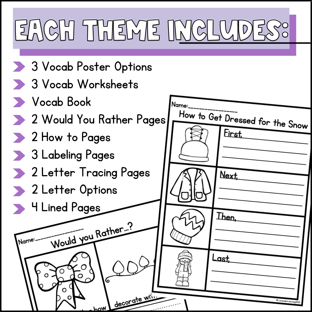 December Writing Center for Preschool & Kindergarten - Christmas