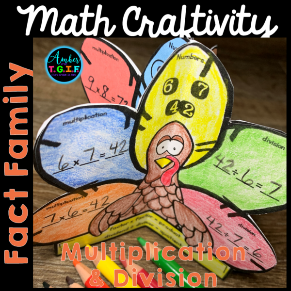 Thanksgiving Multiplication and Division November Math Craft | Fall ...