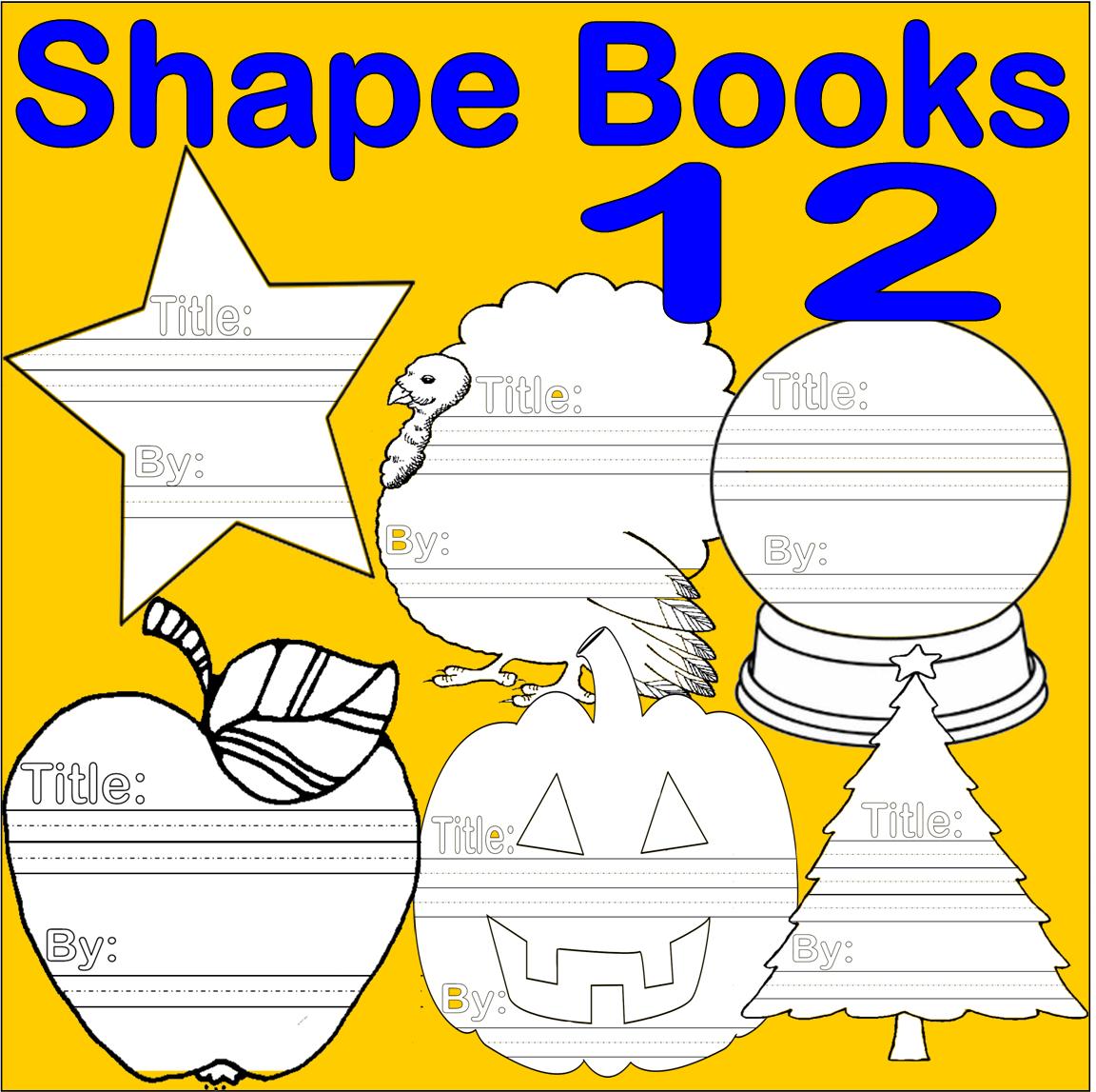 Shape Books Bundle Writing Craft Bulletin Board | Made By Teachers, image size:1152x1147