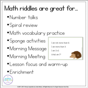 Kindergarten Number Sense Math Riddle Activities - Spiral Review | Made ...