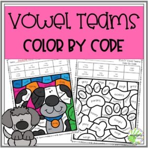 Vowel Teams Color by Code